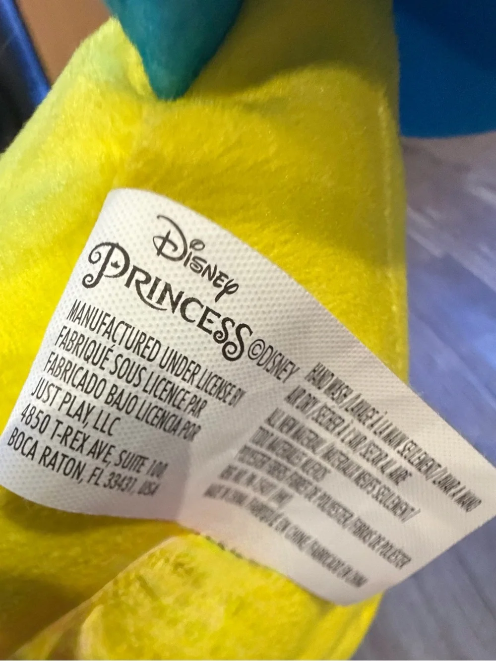 Disney Plush Fish Toy Yellow and Blue - Flounder Style